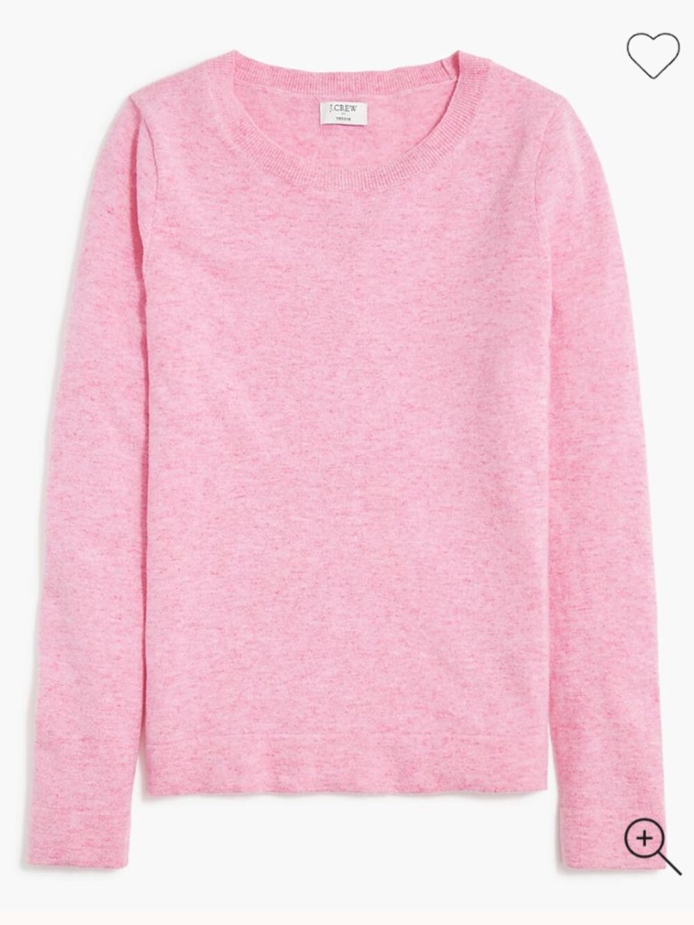 J.Crew Teddie Pink Cotton Wool Blend Women's Small Crewneck Sweater Heathered